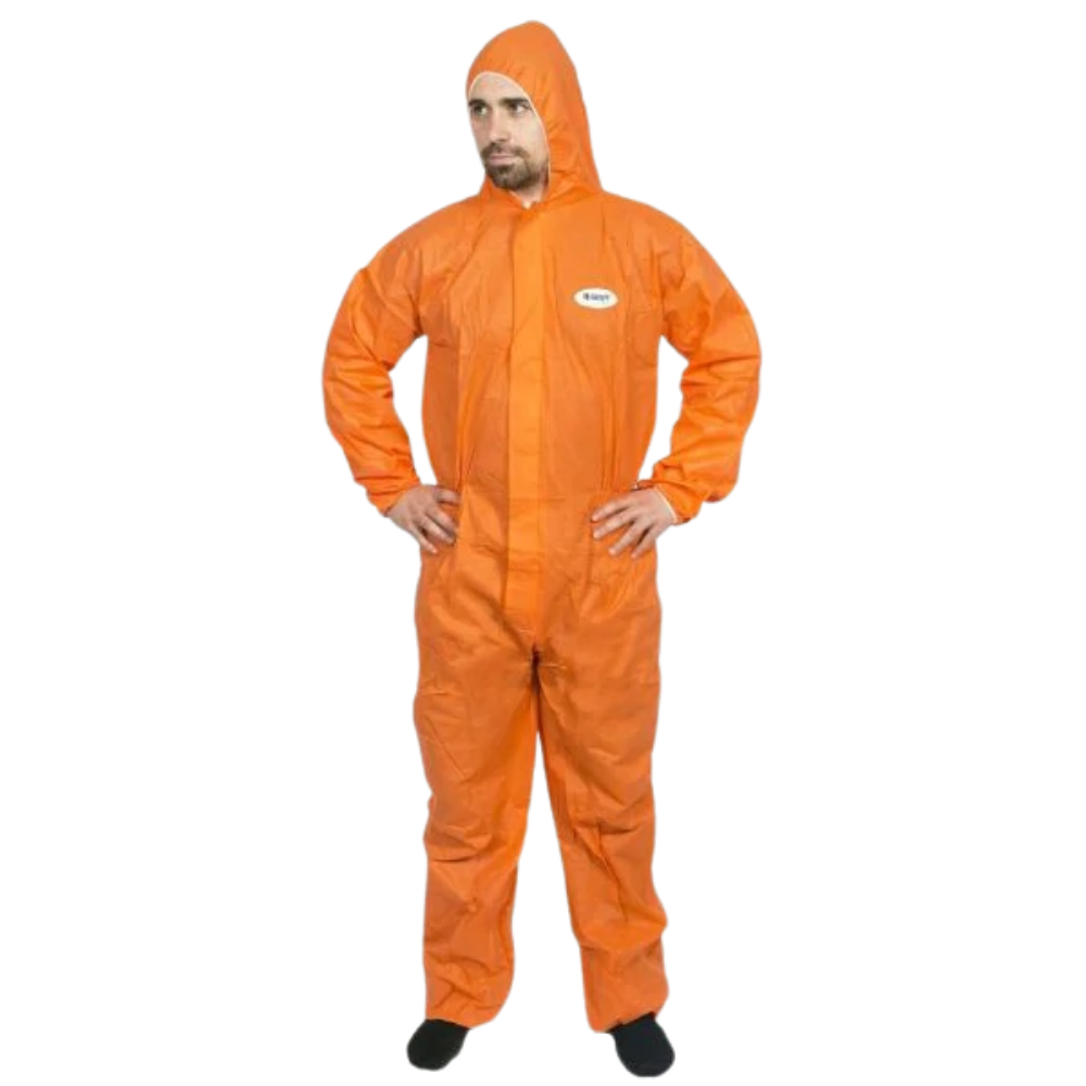 High Calibre Disposable Orange Coveralls SMS Type 5-6