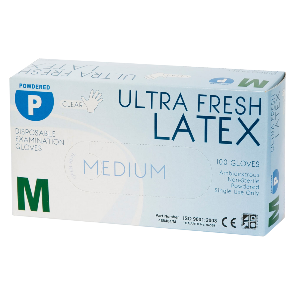 Ultra Fresh Latex Examination Powdered Disposable Gloves