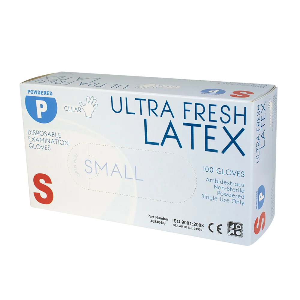 Ultra Fresh Latex Examination Powdered Disposable Gloves