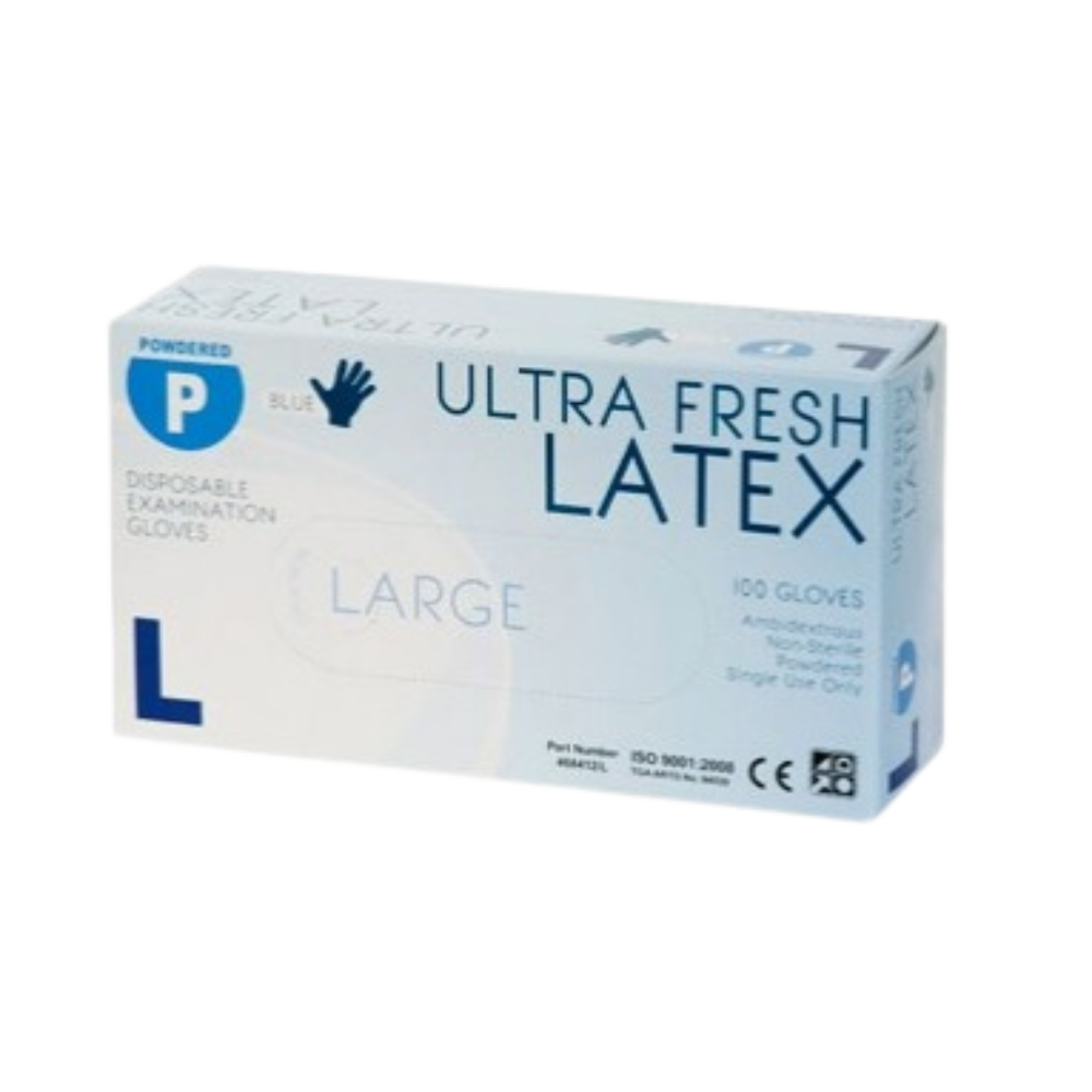 Ultra Fresh Latex Examination Powdered Disposable Gloves