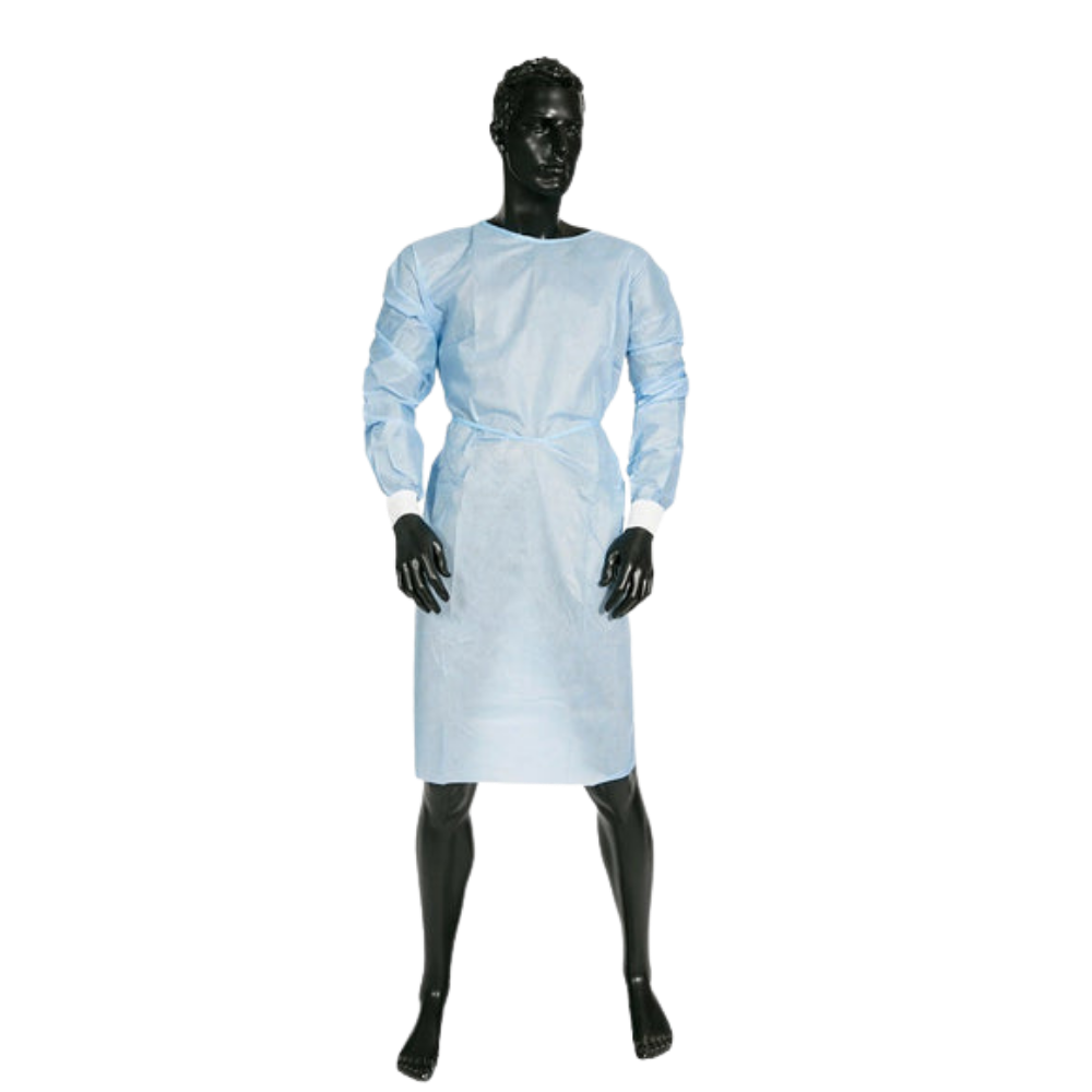 Clinical Level 3 AAMI Blue Non-Sterile Impervious Isolation Gown Velcr ...