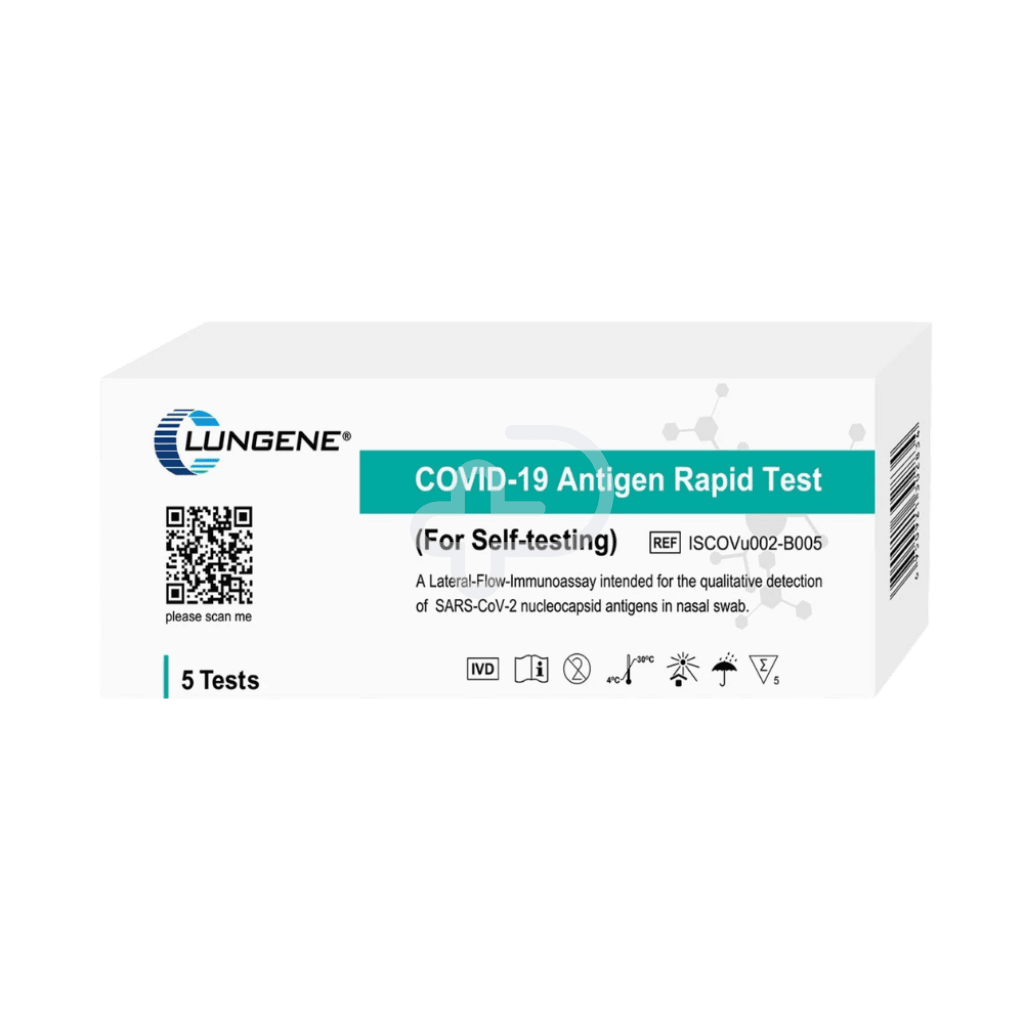 Clungene Novel Covid-19 Antigen Test Kit Self Testing Nasal Swab - 5 Tests Per Box Rapid