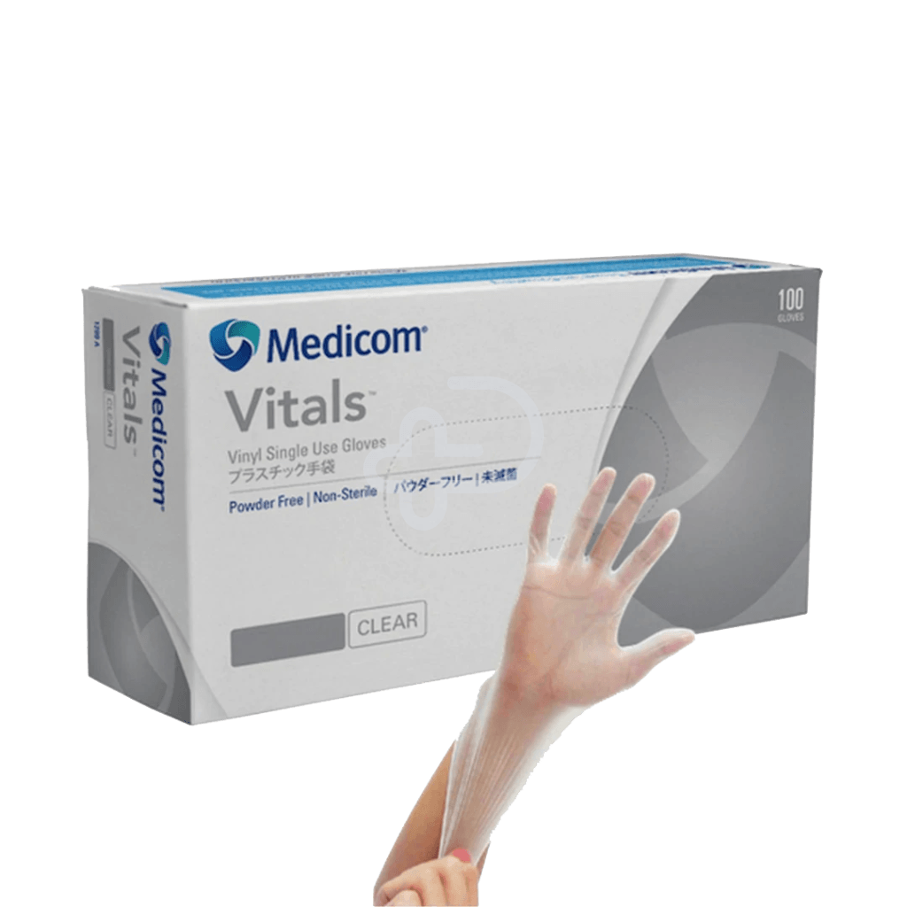 Medicom Vinyl Clear Powder Free Gloves Examination