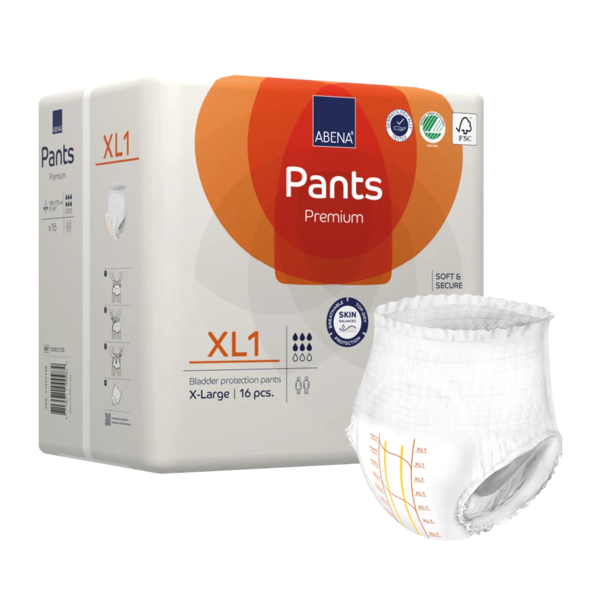 Abena Pants Xl1 Orange 1400Ml 130-170Cm Disposable Pads & Liners