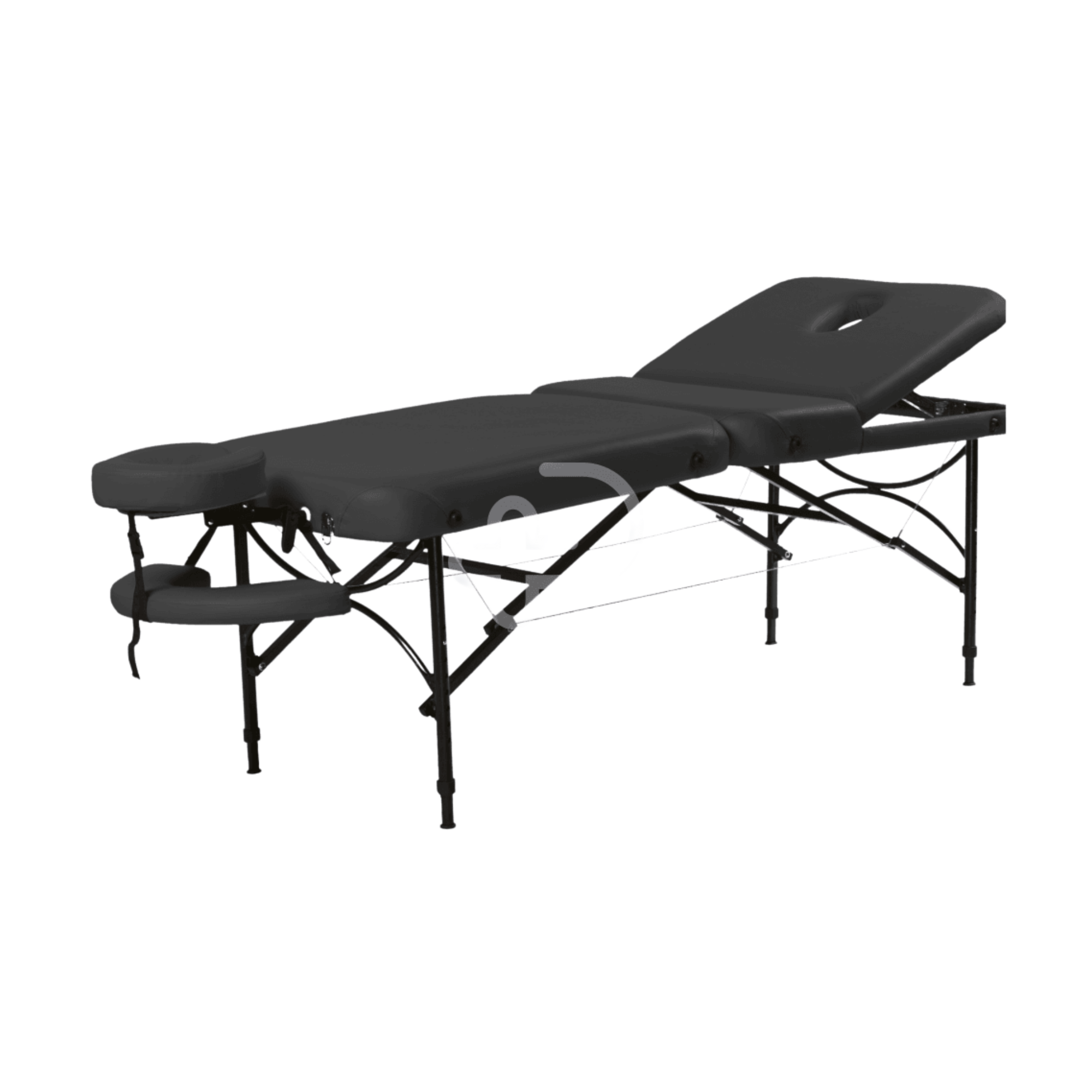 Three Section Portable Massage Table Black Examination Couches & Tables