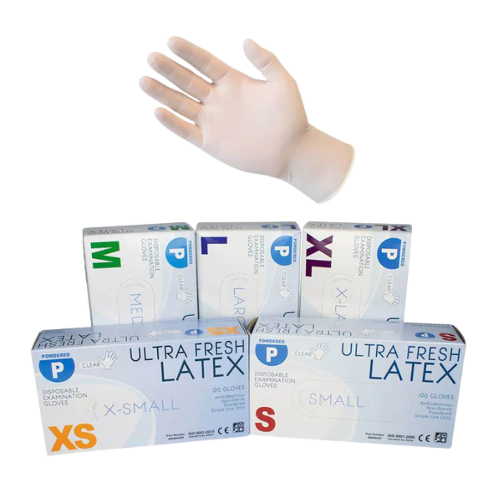 Ultra Fresh Latex Examination Powdered Disposable Gloves