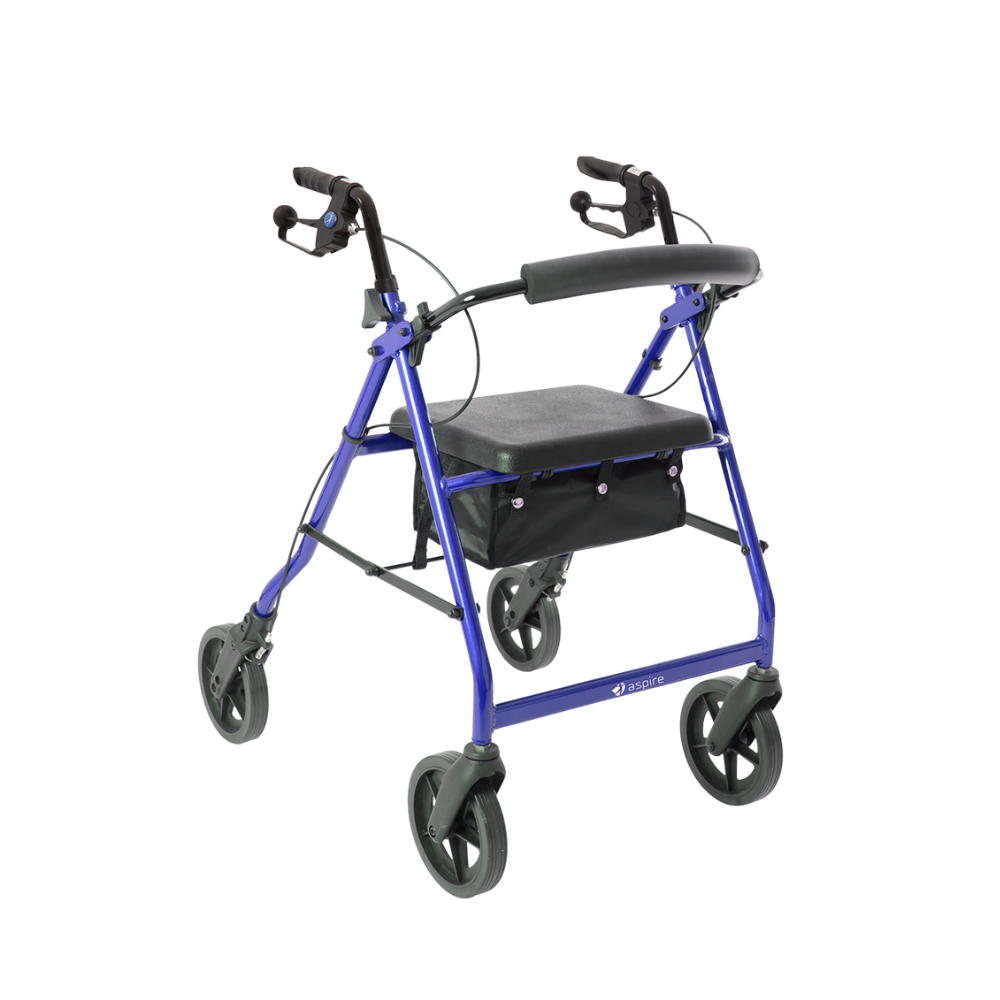 Aspire Deluxe Seat Walker/Rollator Blue